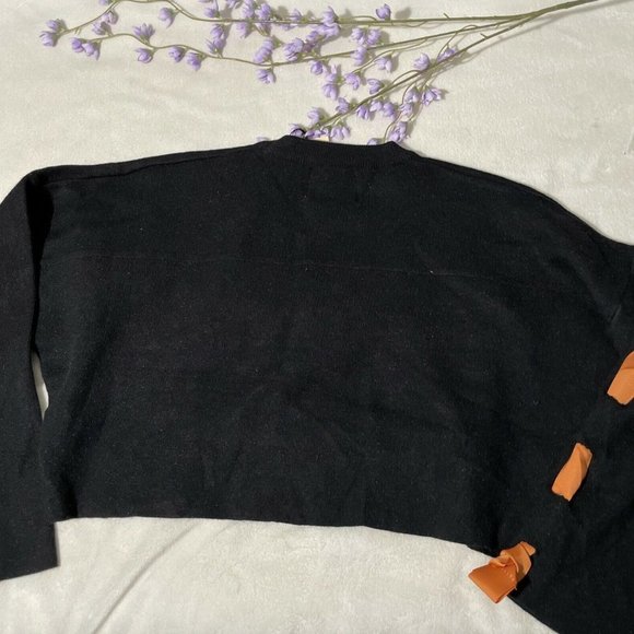 NWT LF BSBW Ribbon Black Oversized‎ Cropped Sweater - Picture 7 of 12
